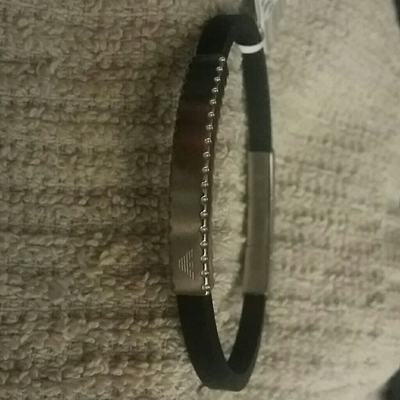 Giorgio Armani Black Stainless Steel Bracelet - Picture 3 of 4